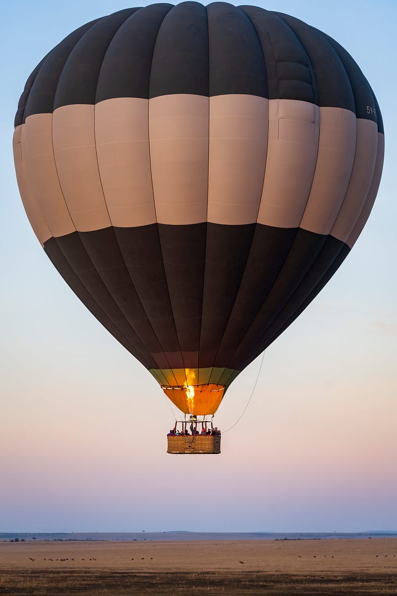 Early hot air balloon flight illustration