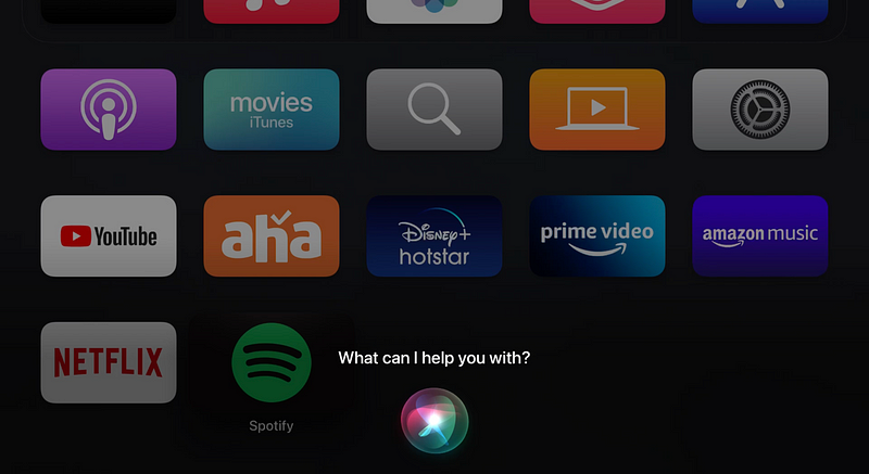 Siri voice command on Apple TV remote