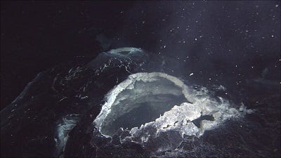 Underwater view of the Big Pagoda volcano