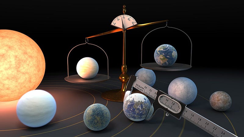 TRAPPIST-1 planets' habitable zone illustration