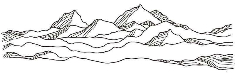 Illustration of mountain ranges