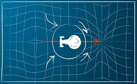 Hypothetical Alcubierre engine in action