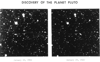 Discovery photographic plates showing Pluto