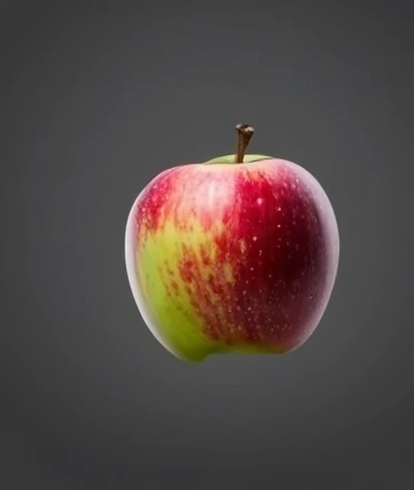 Illustration of an apple falling vertically