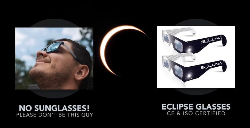 Comparison of eclipse glasses and regular sunglasses