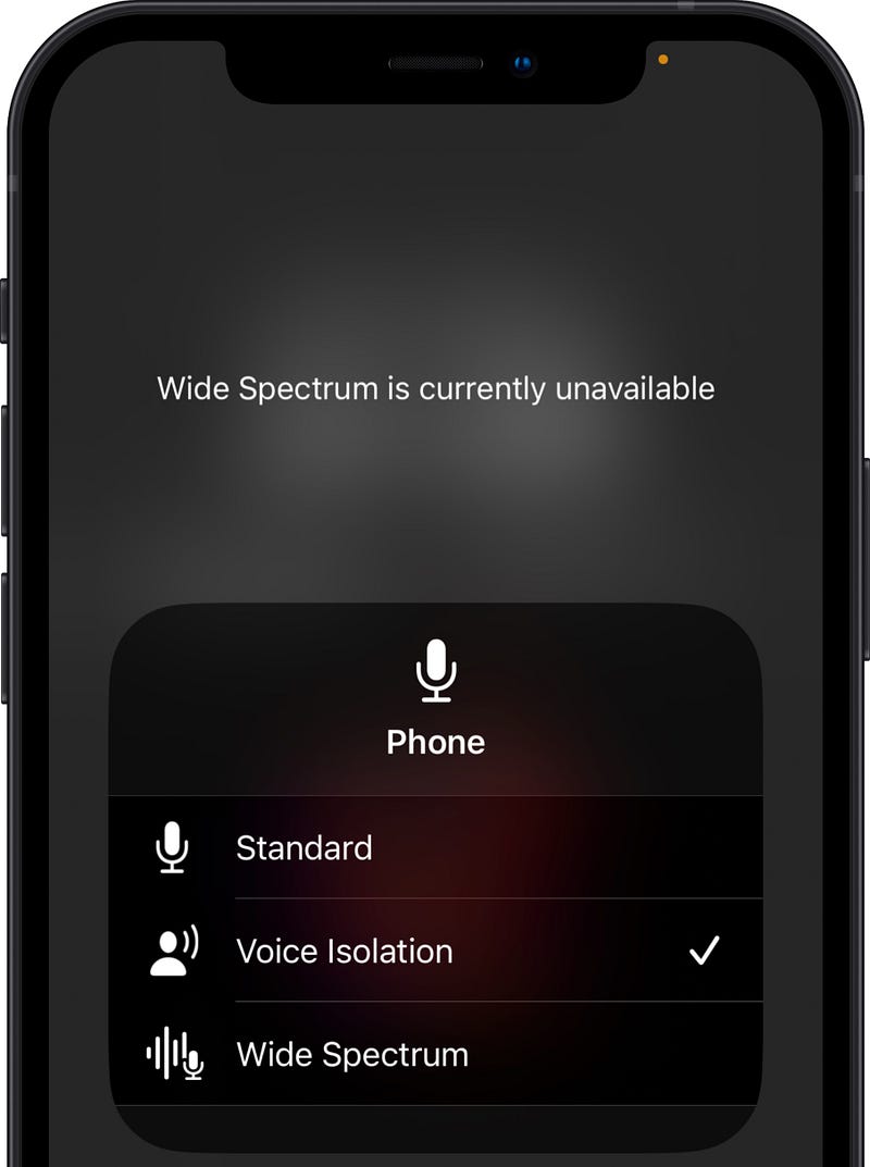 Voice Isolation in action during a cellular call