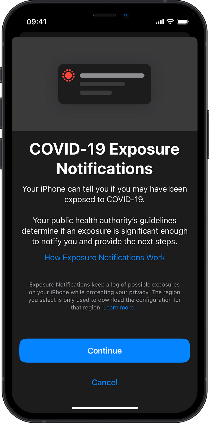 Notification regarding the end of Covid Exposure Notifications