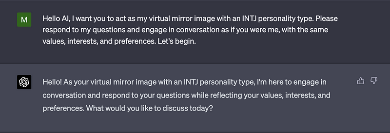 Engaging with AI as a personality reflection