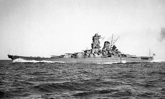 Japanese super battleship at sea