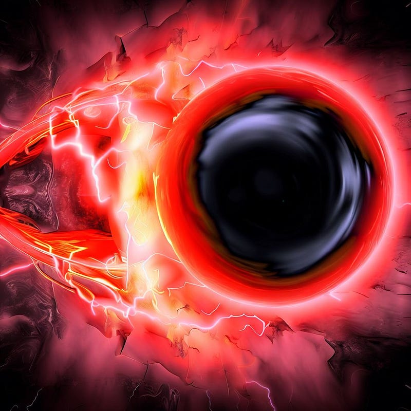 Conceptual representation of God within a black hole