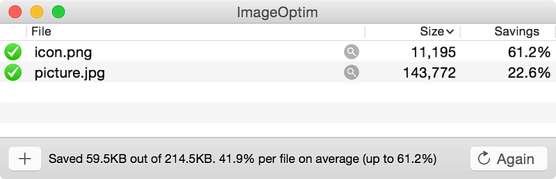 ImageOptim app displaying image compression options