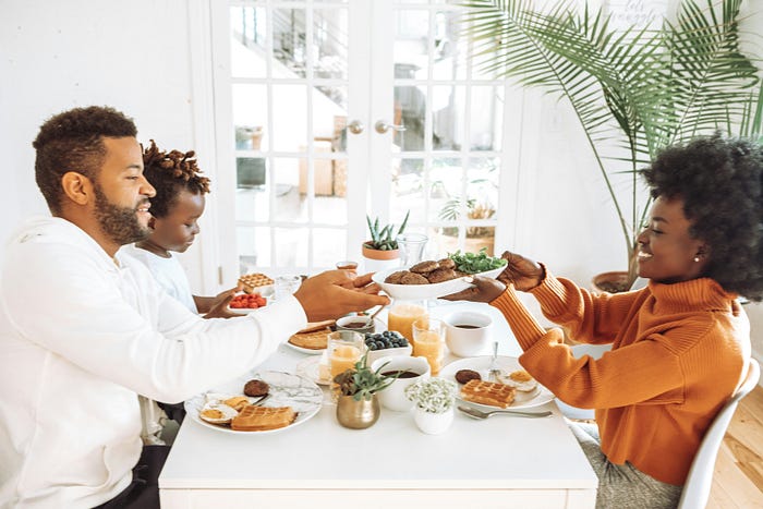 Family engaging in screen-free activities together