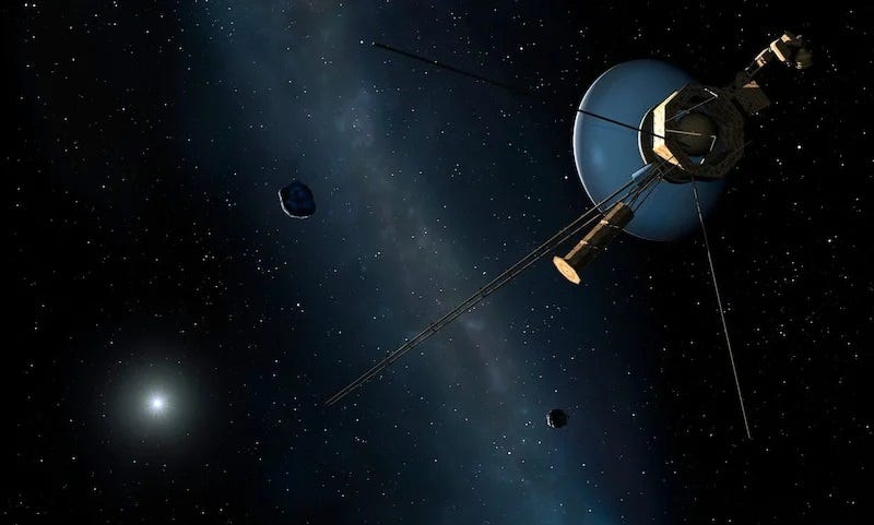 Artistic rendering of Voyager 2 in space