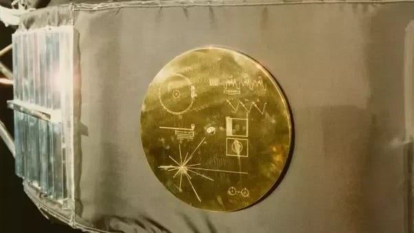 The golden record on the Voyager spacecraft