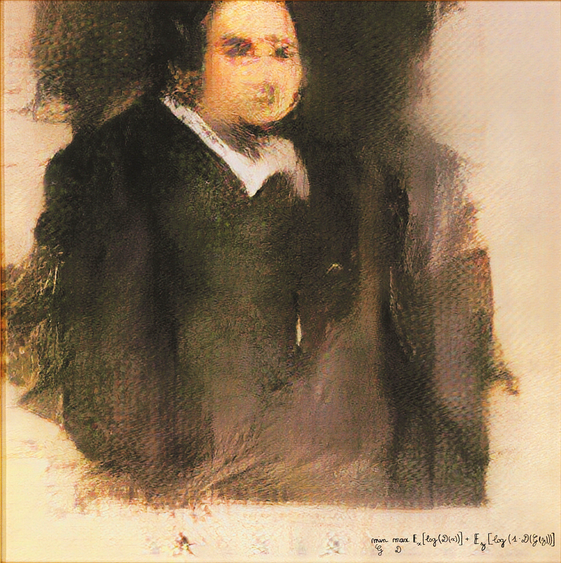 Portrait of Edmond de Belamy, showcasing AI creativity