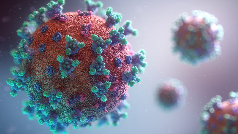 Illustration of COVID-19 virus variants