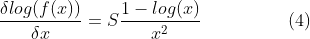 Derivative of the function.