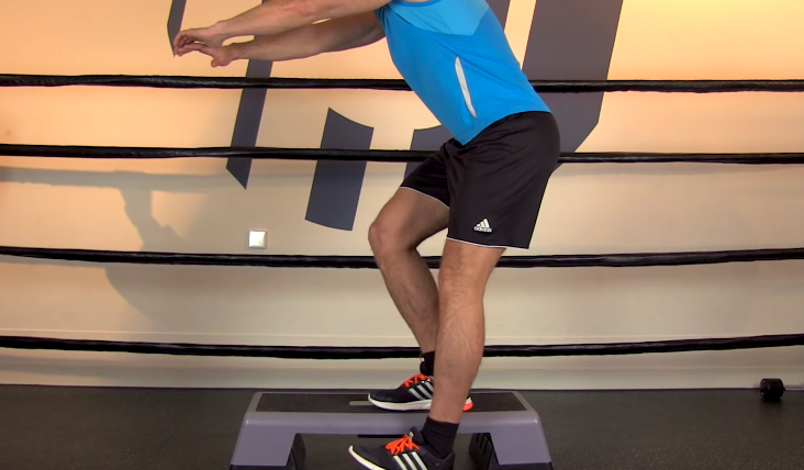 Modified single-leg squat exercise demonstration