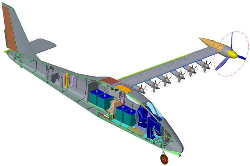 Cross section of NASA’s X-57 Maxwell