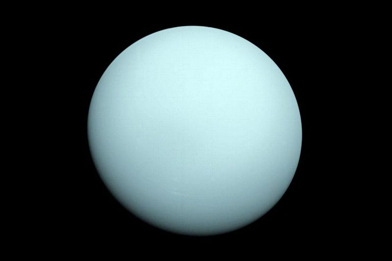 Uranus captured by Voyager 2 in 1986