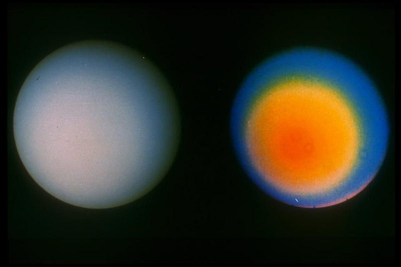 True and false color views of Uranus from Voyager 2