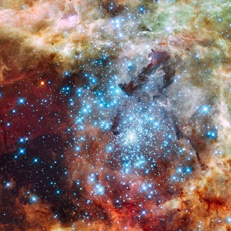 Merging star clusters in the Tarantula Nebula